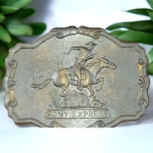 Vintage Pony Express 1902 Belt Buckle